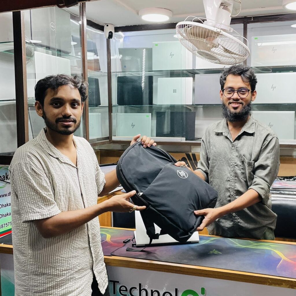 Customer review photo after purchasing a laptop from Dhaka Technology