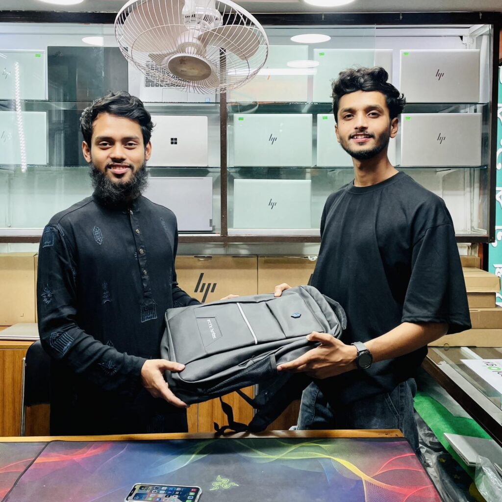Customer review photo after purchasing a laptop from Dhaka Technology