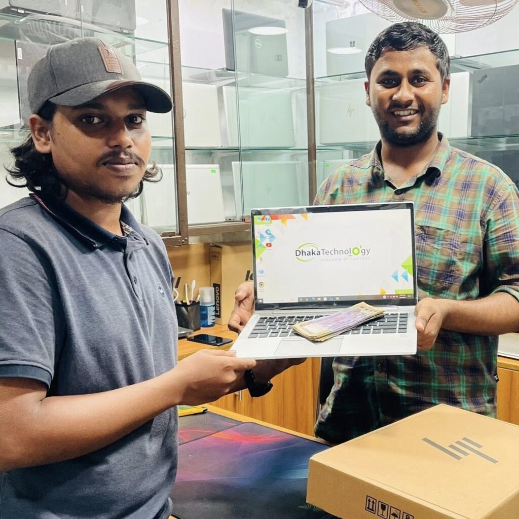 Customer review photo after purchasing a laptop from Dhaka Technology